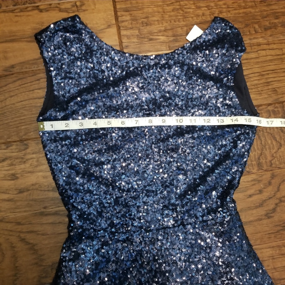 EUC Deep-V-Back Navy Tobi Vina Sequined Dress - S - Picture 6 of 8
